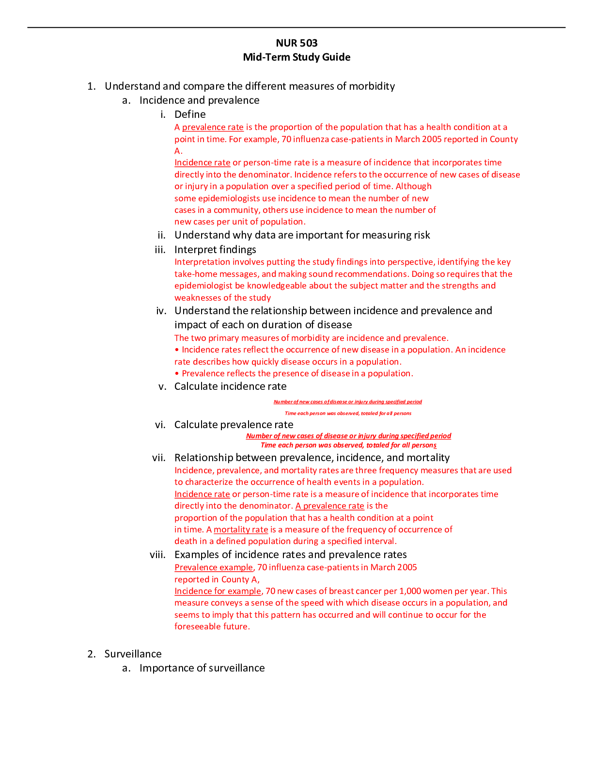 Preview of NUR 503 Best Mid-Term Study Guide